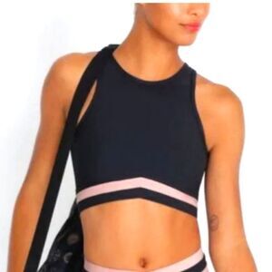 Calme by Johnny Was Criss Cross Black Sports Bra